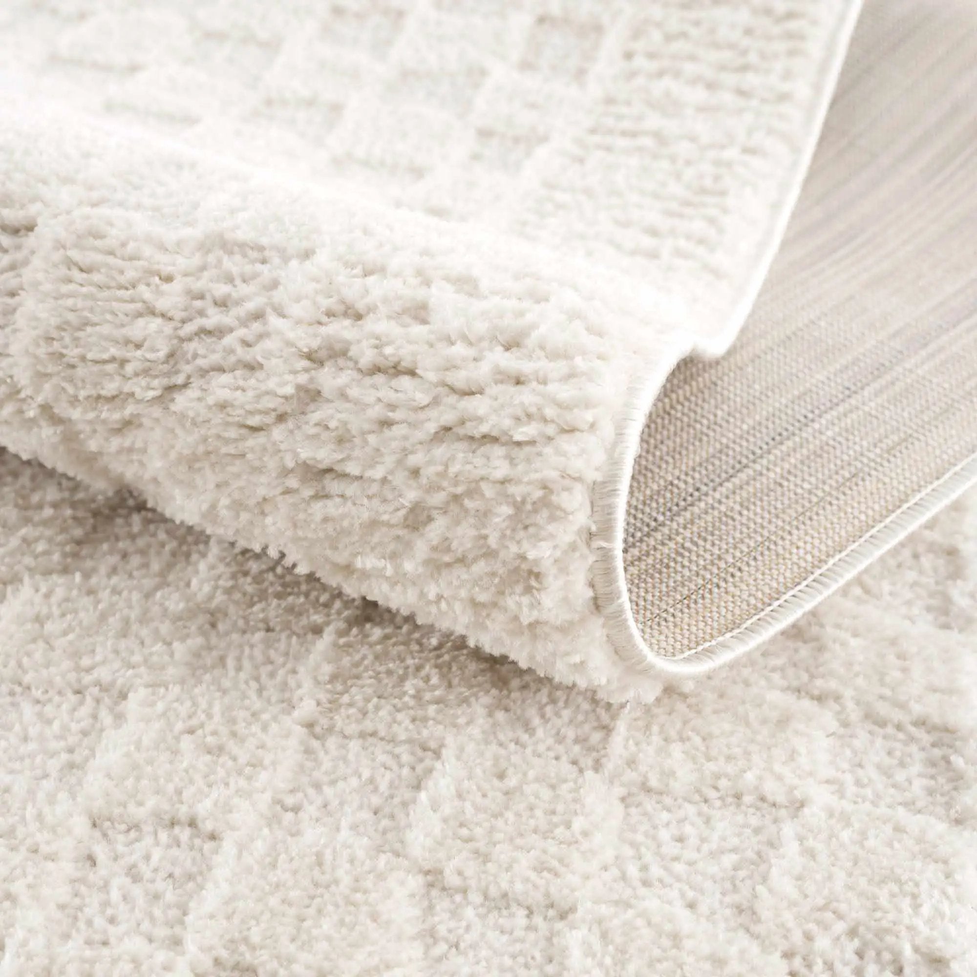 Leryn Ivory Checkered Area Rug by Boutique Rugs