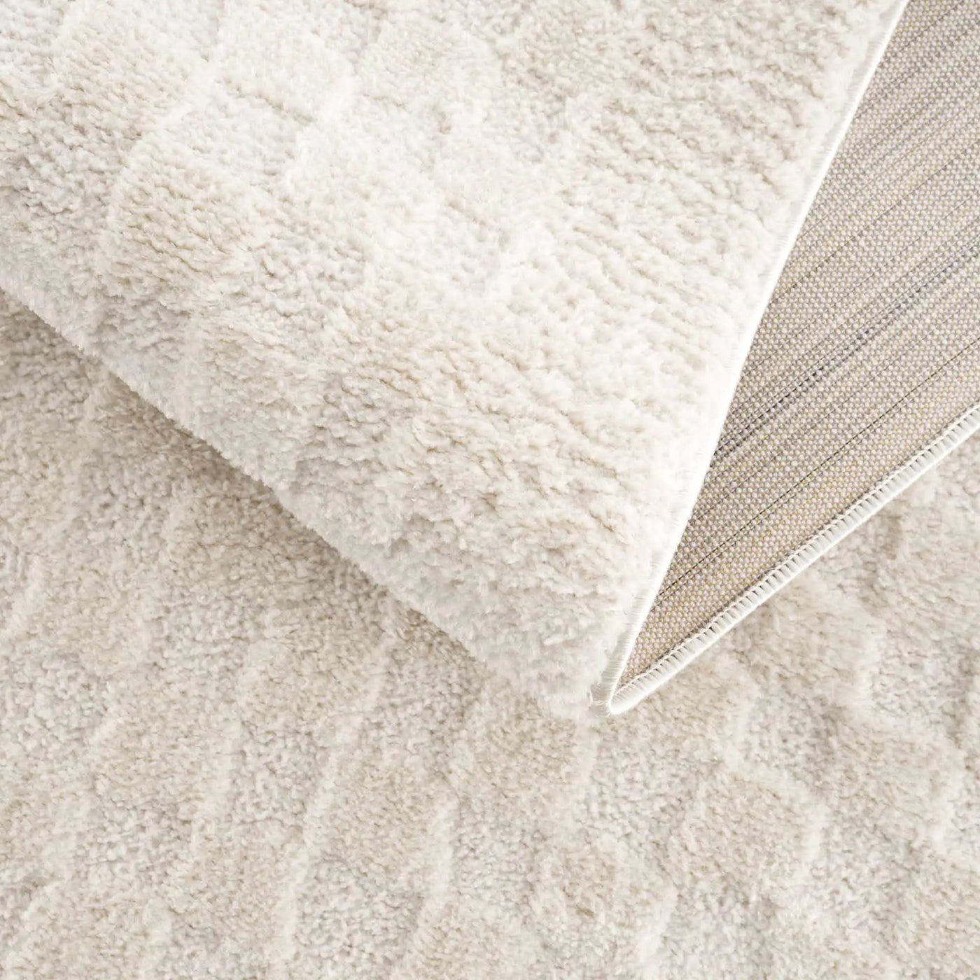 Leryn Ivory Checkered Area Rug by Boutique Rugs