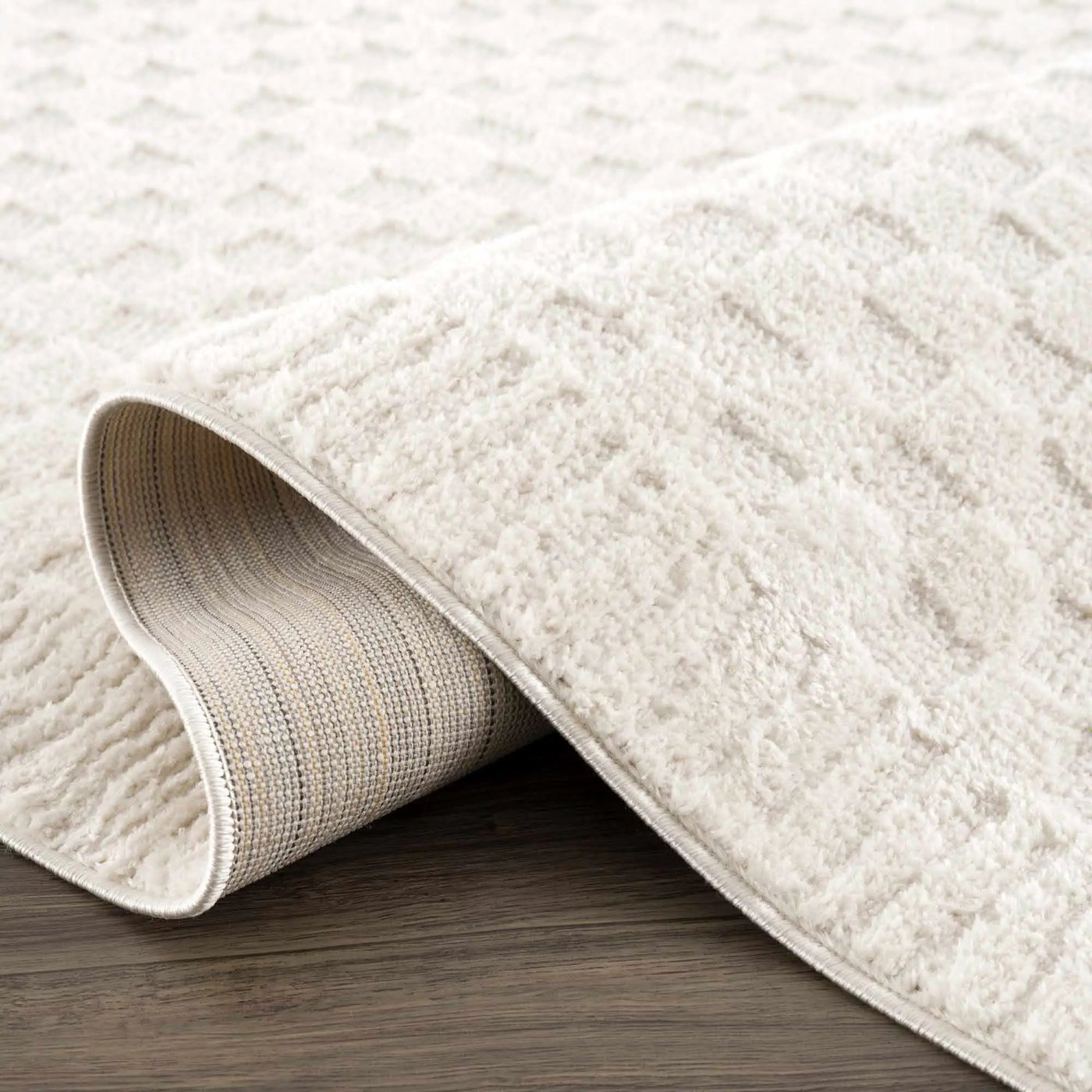 Leryn Ivory Checkered Area Rug by Boutique Rugs
