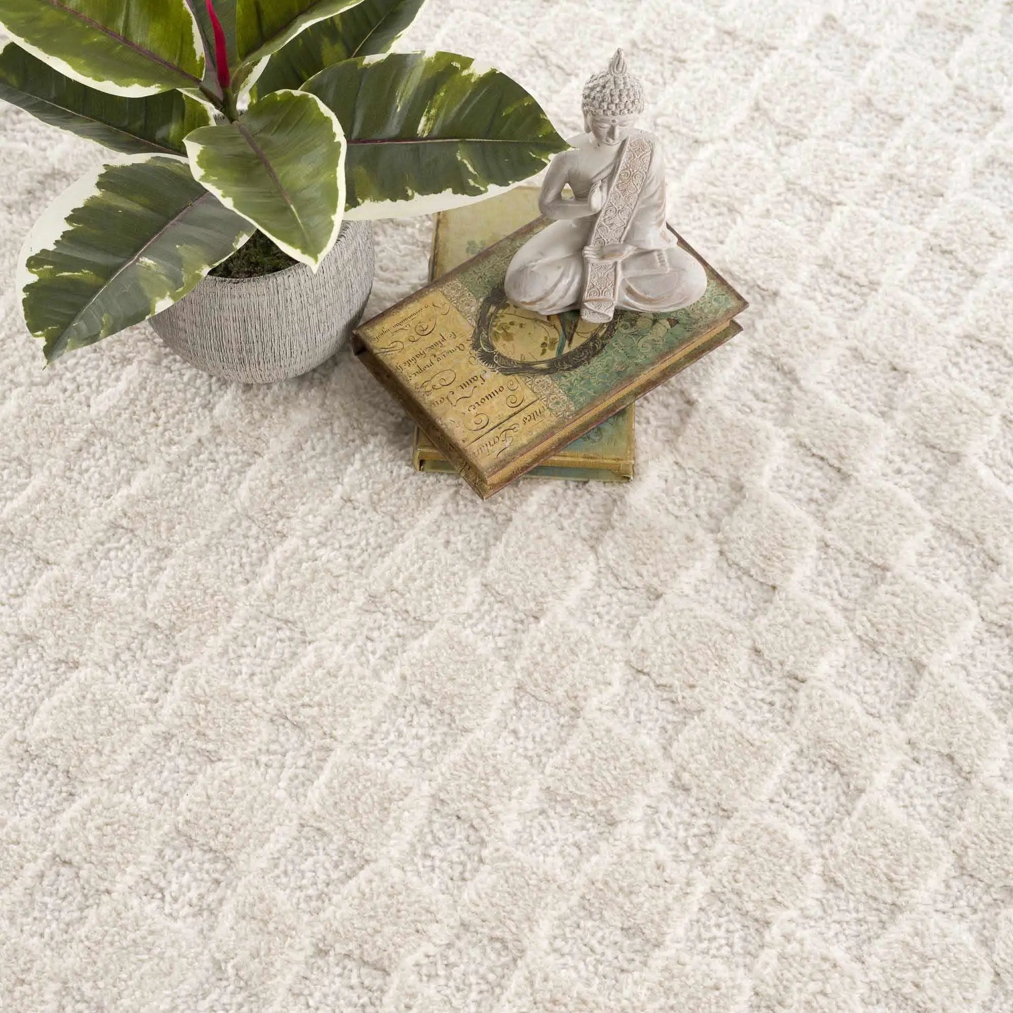 Leryn Ivory Checkered Area Rug by Hauteloom