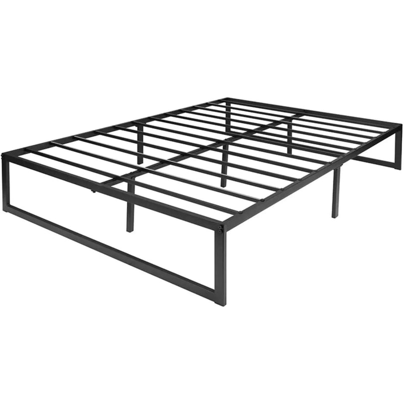 Full Size 14 Inch High Heavy Duty Black Metal Platform Bed Frame by HomePacific