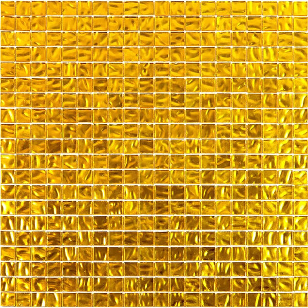 Gold 12x12 Uniform Square Glossy Glass Mosaic Tile (20 pack, 18.69 sq ft/case)