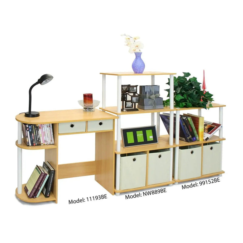 Home Office Laptop Computer Desk Table in Beech Ivory by HomePacific