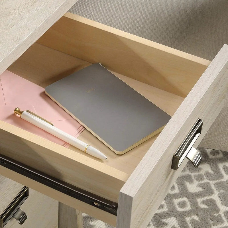 FarmHouse Chalky Oak Executive Desk w/ Filing Cabinets Storage by HomePacific