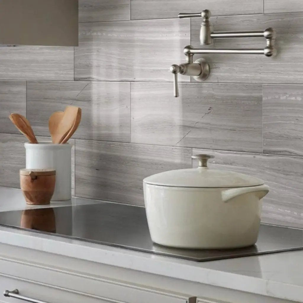 Wooden Grey 12x24 Polished Field Marble Tile (5 pack, 10 sq ft/case) by Apollo Tile