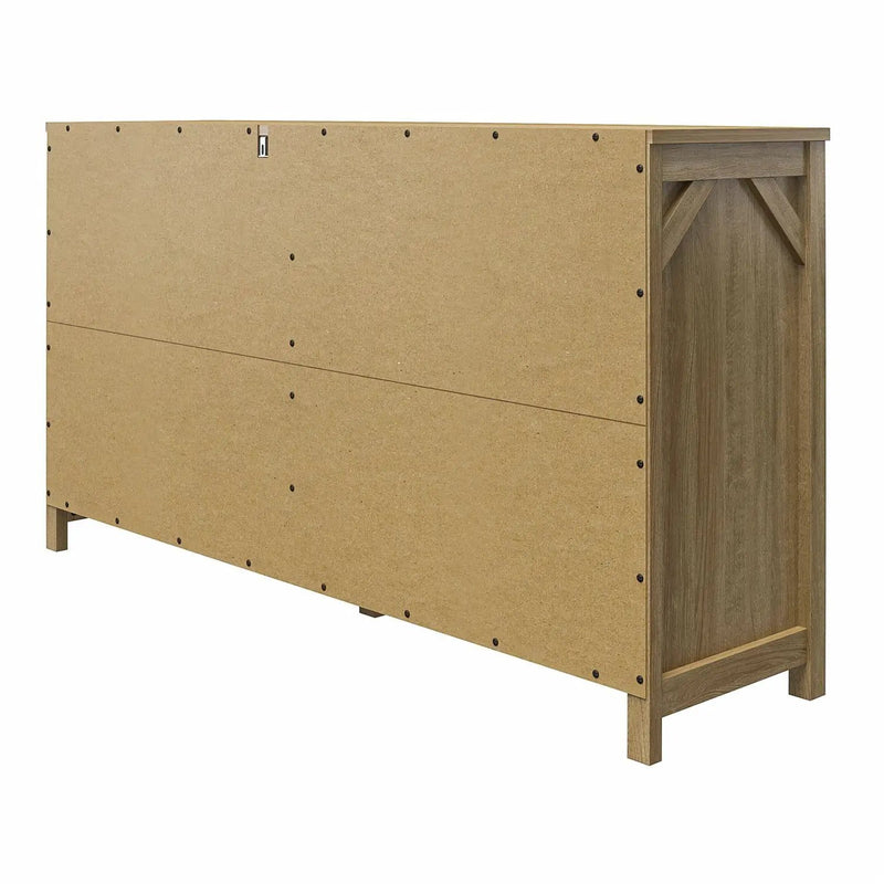 Rustic Farmhouse 6-Drawer Dresser in Natural Wood Finish by HomePacific