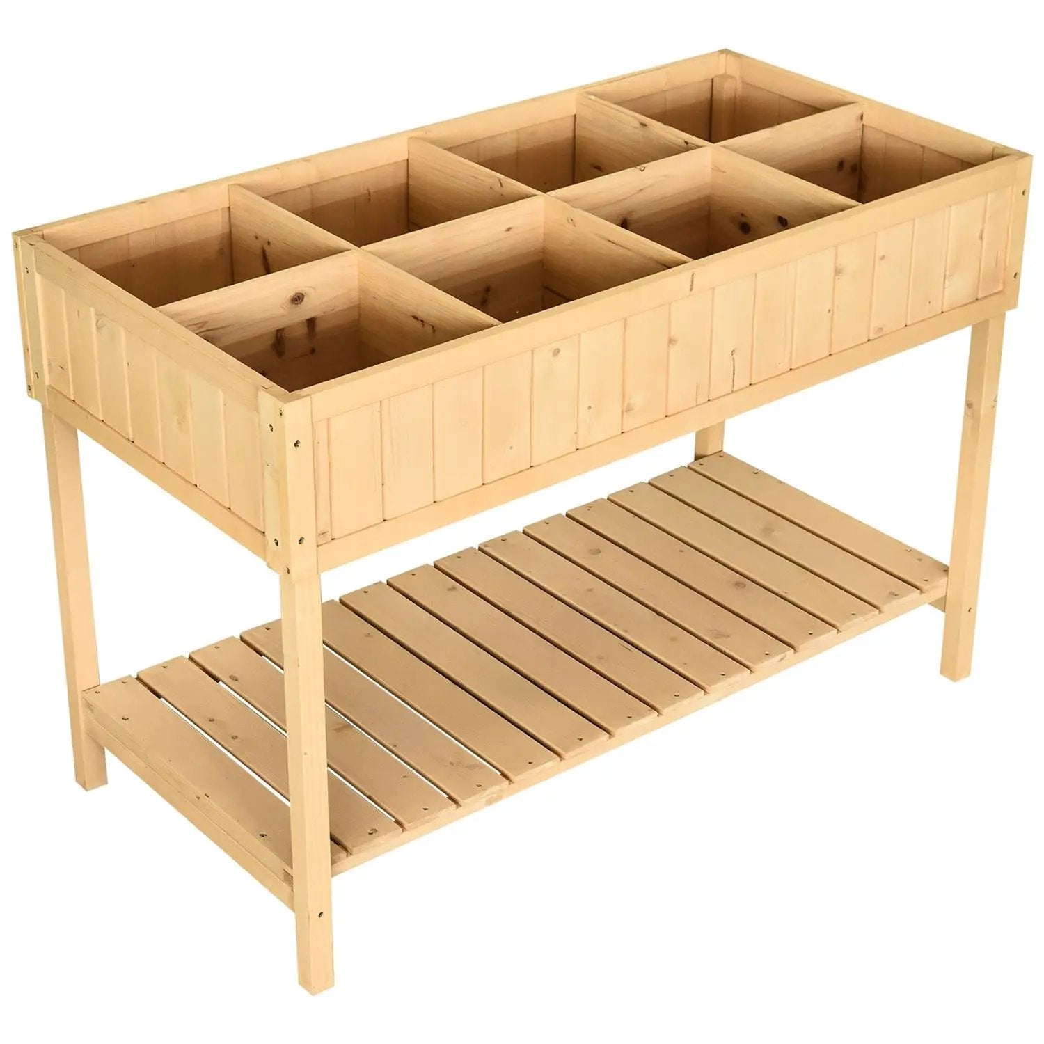 FarmHome 8 Grid Fir Wooden Raised Garden Planter Box by HomePacific