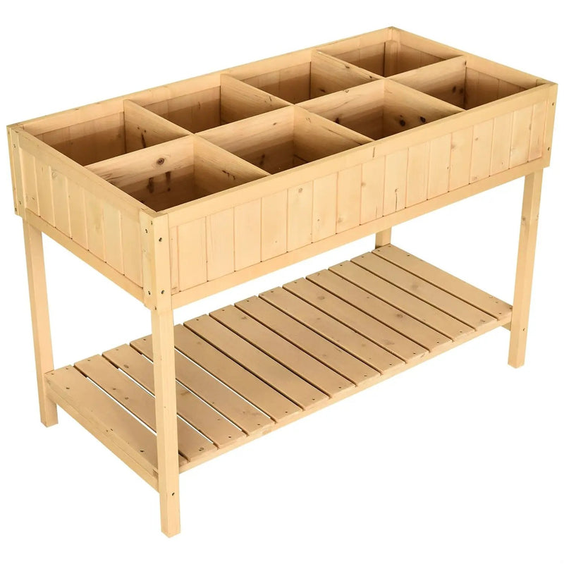 FarmHome 8 Grid Fir Wooden Raised Garden Planter Box by HomePacific