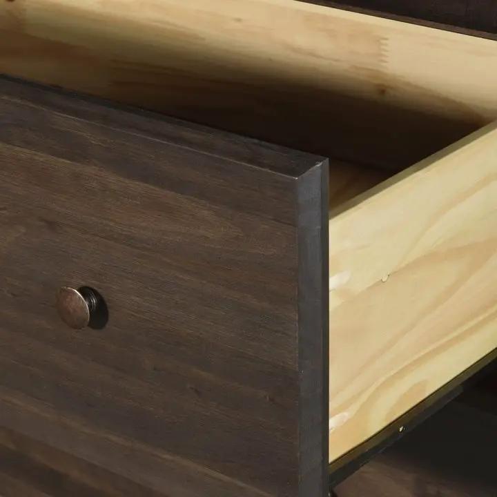 Farmhouse Solid Pine Wood 6 Drawer Dresser in Espresso Finish by HomePacific