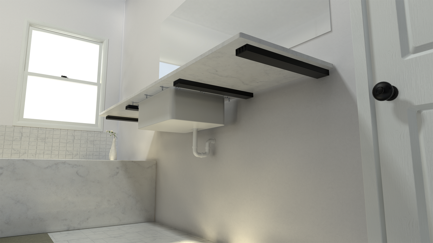 Industrial 1 inch Free Hanging Shelf Bracket® by The Original Granite Bracket