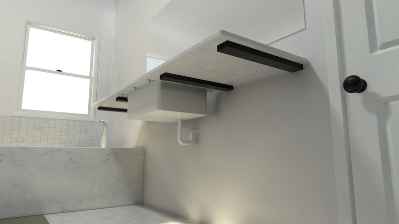 Industrial 1 inch Free Hanging Shelf Bracket® by The Original Granite Bracket