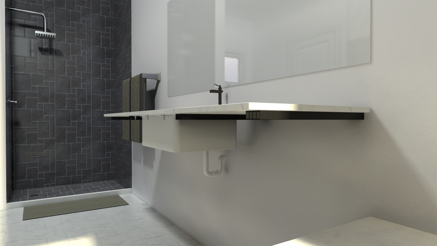 Industrial 1 inch Free Hanging Shelf Bracket® by The Original Granite Bracket