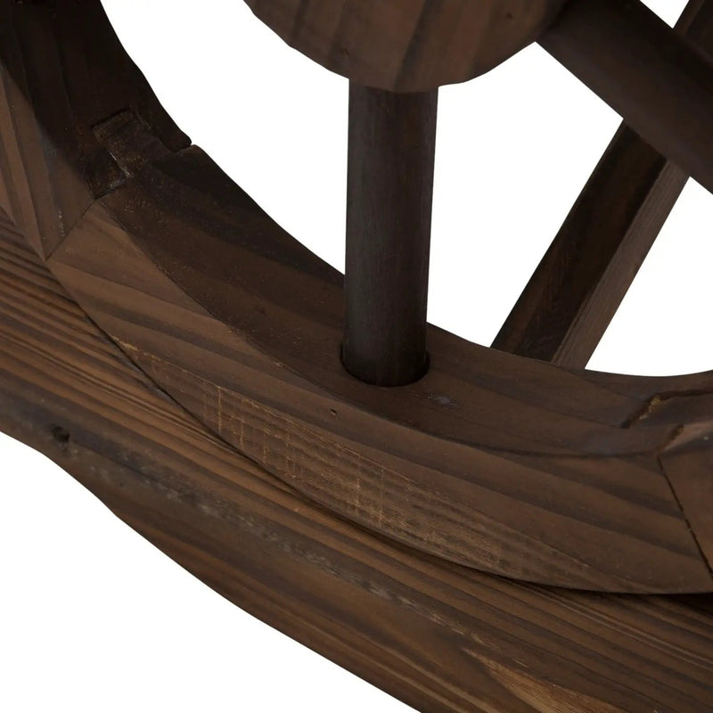 FarmHome Rustic Fir Wood Wheel Outdoor Garden Bench by HomePacific