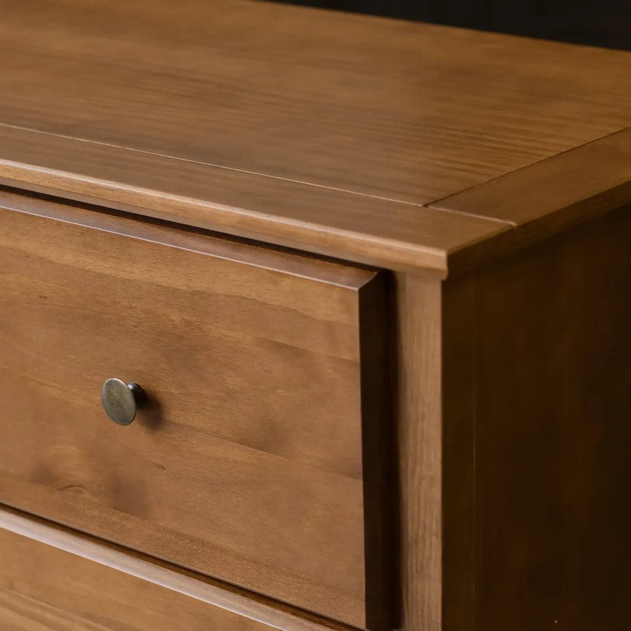 Farmhouse Solid Pine Wood 6 Drawer Dresser in Walnut Finish by HomePacific