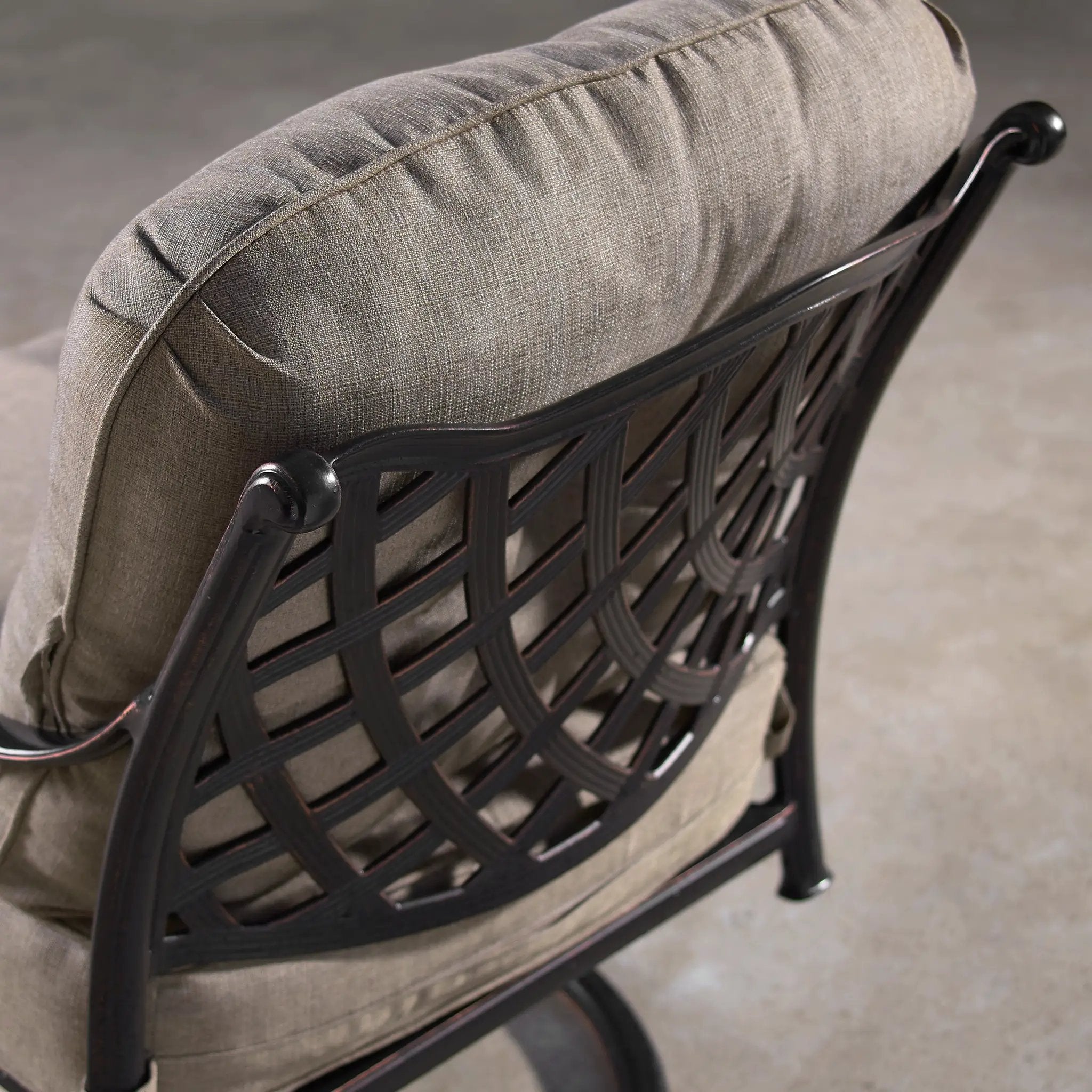 Aluminum Modern Deep Seating Swivel Rocking Club Chairs Tan Cushions by Sharicks