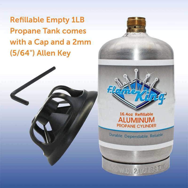 Flame King Eco Friendly Sustainable 1lb Aluminum Refillable Propane Tank LP Cylinder by Flame King Products