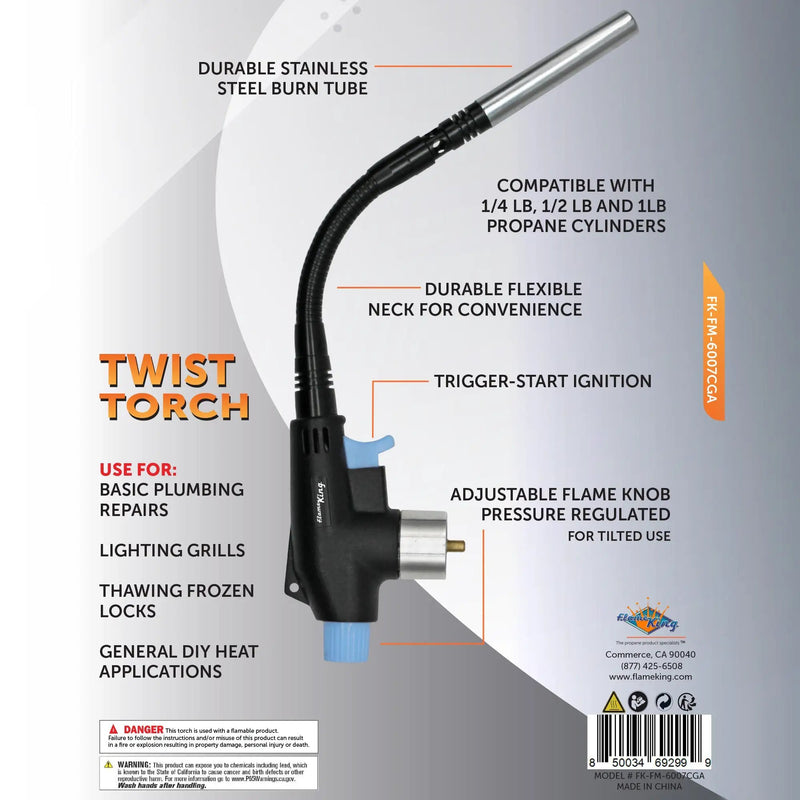 Flame King High Intensity Propane Torch Head with Bendable & Flexible Neck by Flame King Products