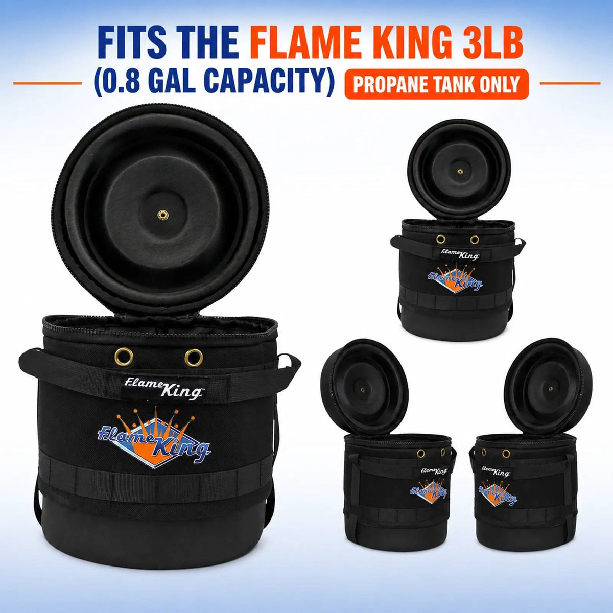 Flame King Propane Gas Hauler for 3lb (0.8gal) Propane Tank Insulated Protective Carry Case by Flame King Products