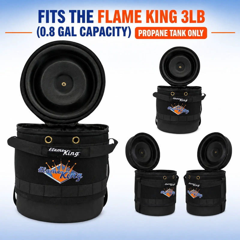 Flame King Propane Gas Hauler for 3lb (0.8gal) Propane Tank Insulated Protective Carry Case by Flame King Products
