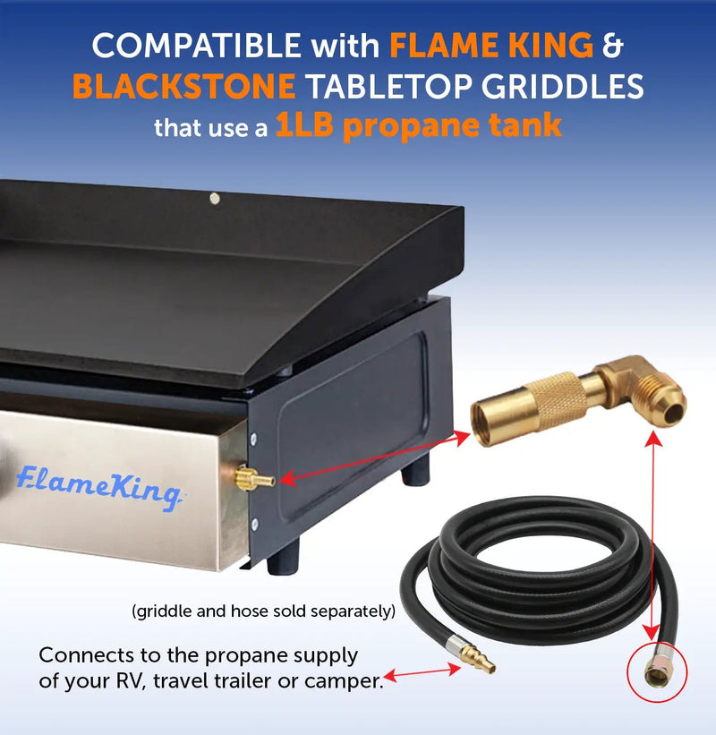 Flame King RV Quick Connect Elbow Adapter for 17" or 22" Griddle by Flame King Products
