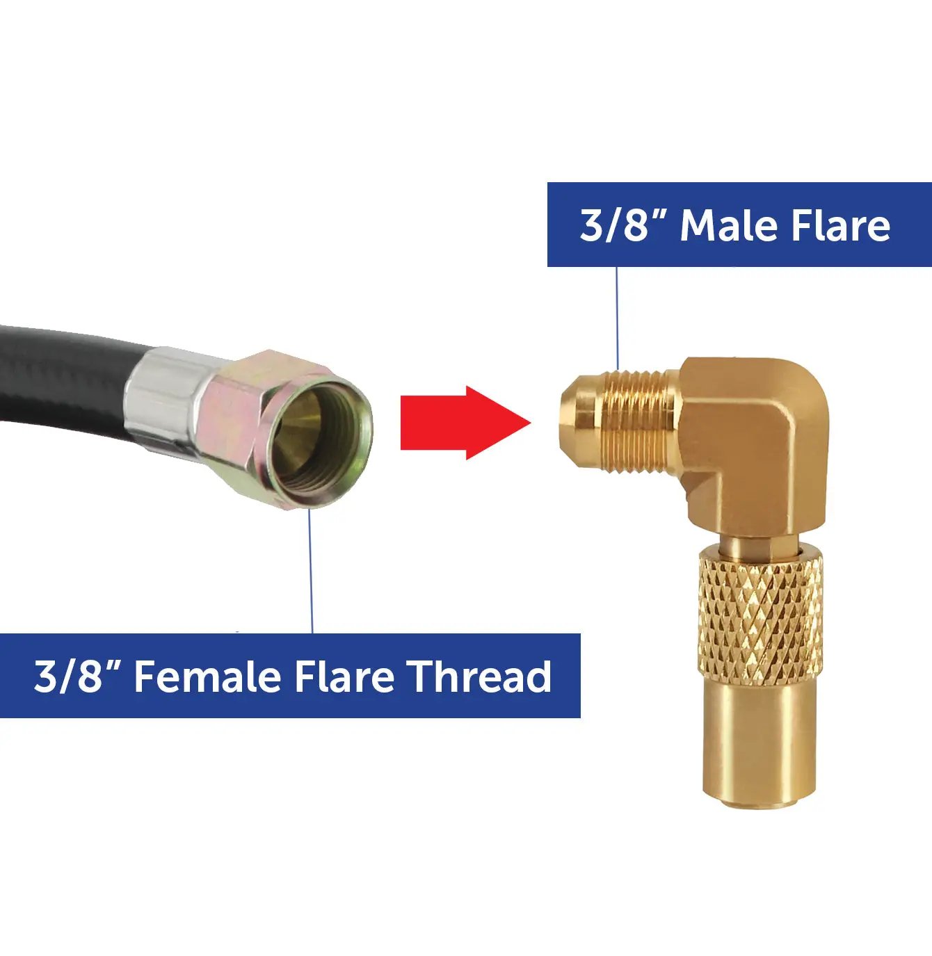 Flame King Elbow Adapter with 3/8" Male Flare for 17" or 22" Griddle by Flame King Products