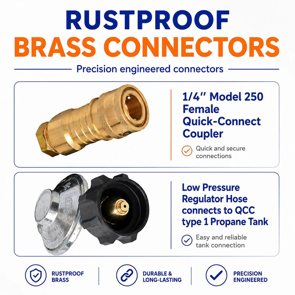 12FT QCC/Type 1 Regulator Hose with 1/4 Quick-Connect Adapter for Flame King Heaters and Buddy Mr Heaters by Flame King Products