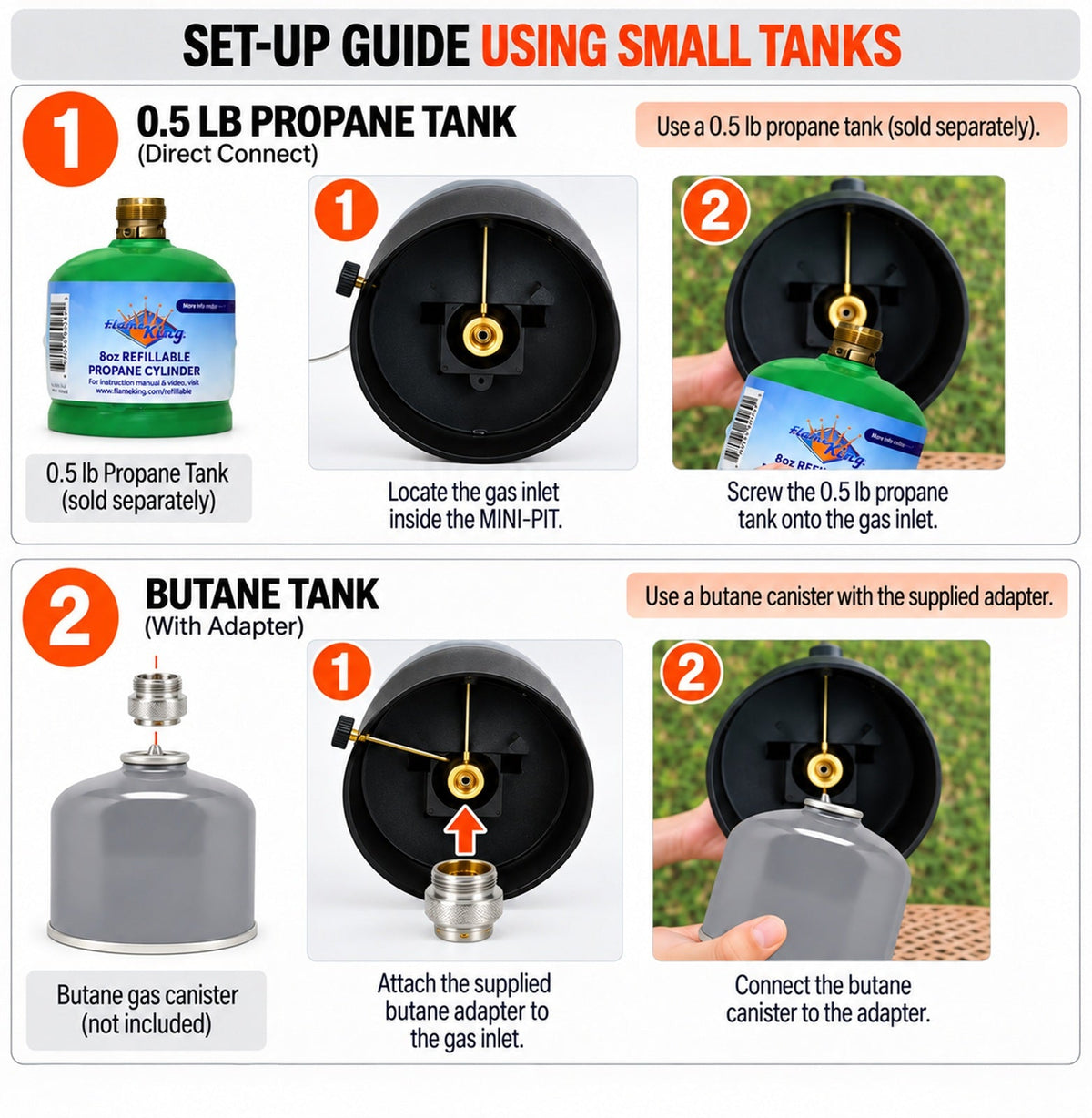 Flame King Smokeless Portable Mini Tabletop Fire Pit Dual Fuel Propane and Butane, photo 8 of 10