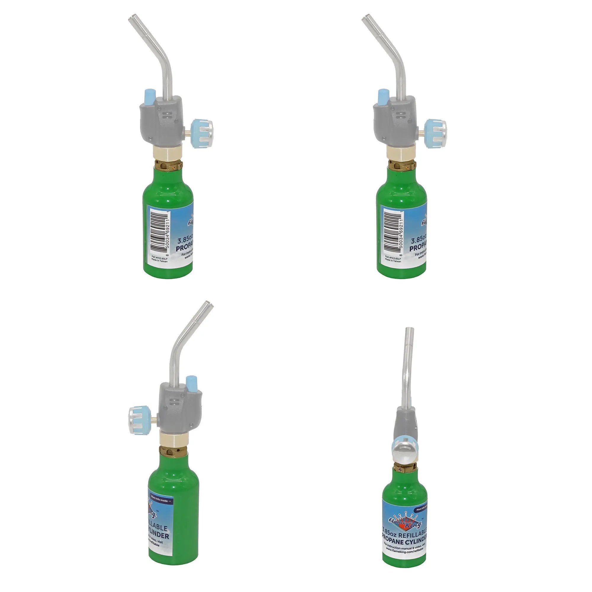 Flame King 1/4 lb Refillable Mini Propane Tank Cylinder - 2-Pack Eco Friendly Tank by Flame King Products