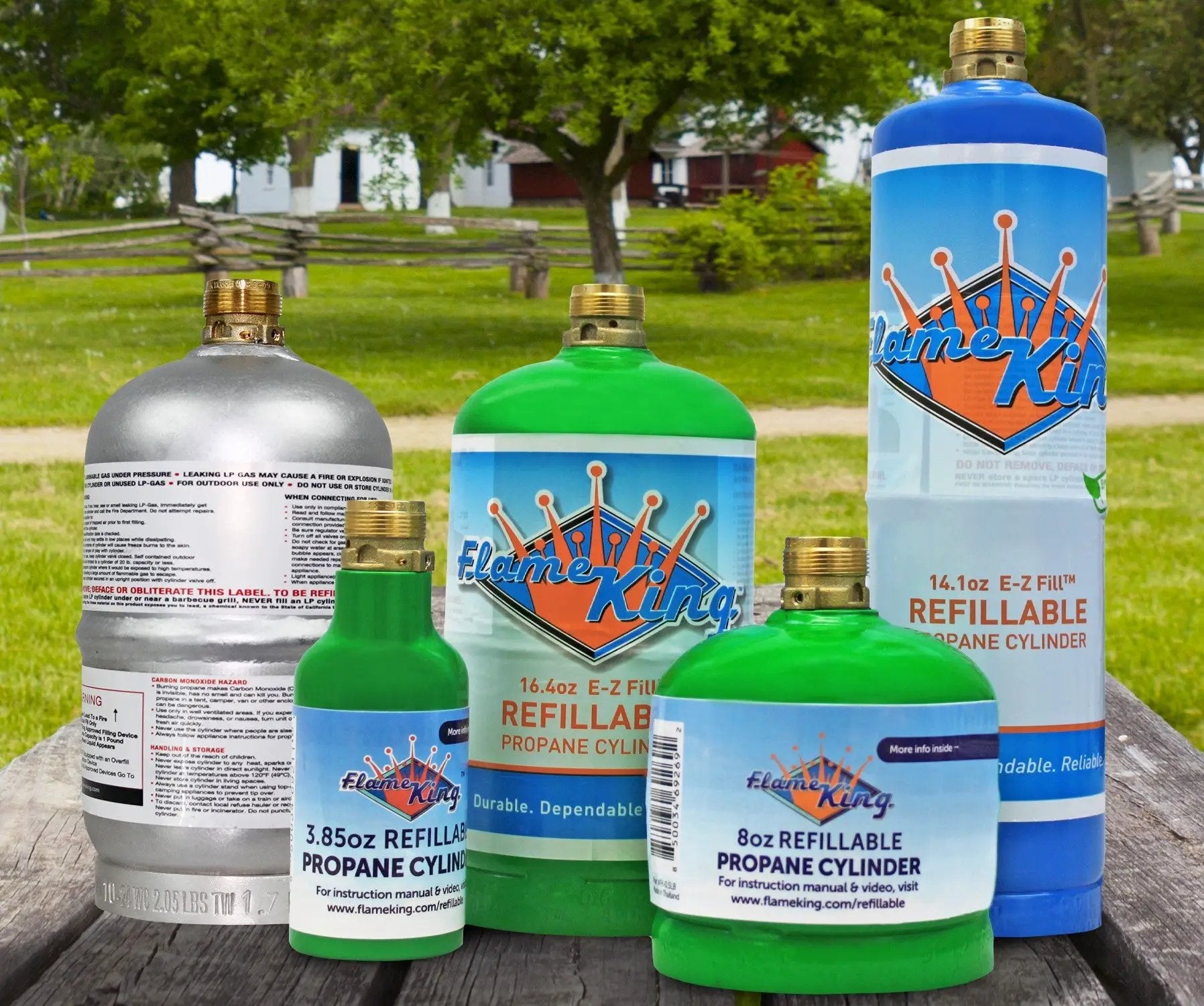 Flame King Eco Friendly 1/4 lb Refillable Mini Propane Tank Cylinder by Flame King Products