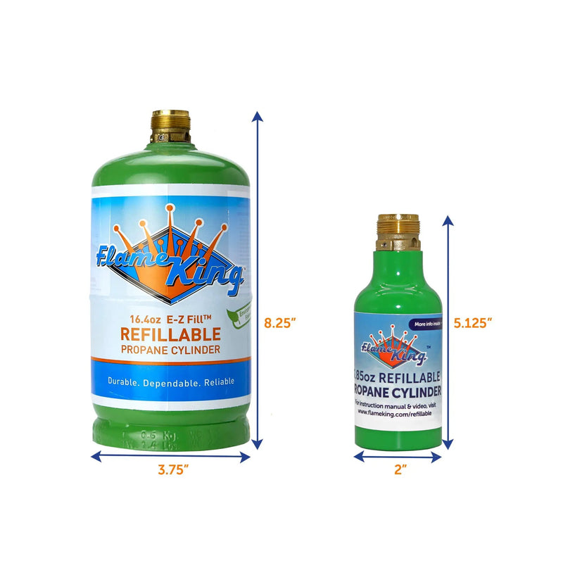 Flame King 1/4 lb Refillable Mini Propane Tank Cylinder - 2-Pack Eco Friendly Tank by Flame King Products