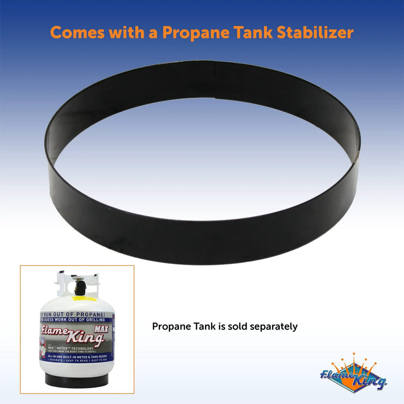 Flame King Outdoor Portable Propane Gas 19″ Fire Pit Bowl with Self Igniter Cover Carry Straps by Flame King Products