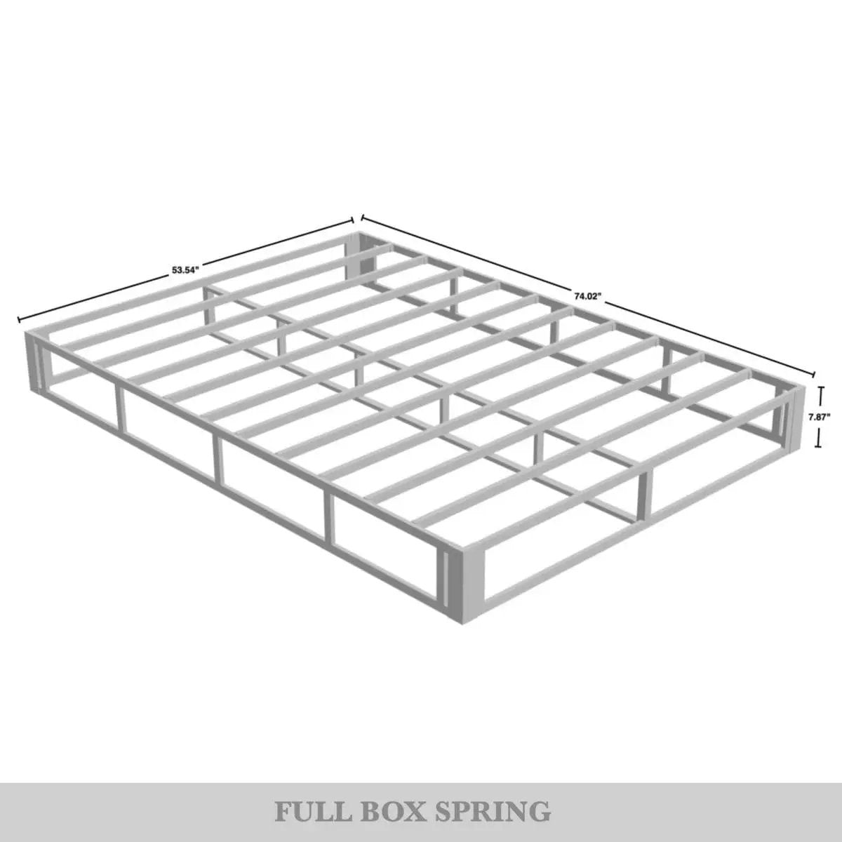 Full size 7.8-inch Metal Frame Box-Spring Foundation for Mattress with Cover by HomePacific