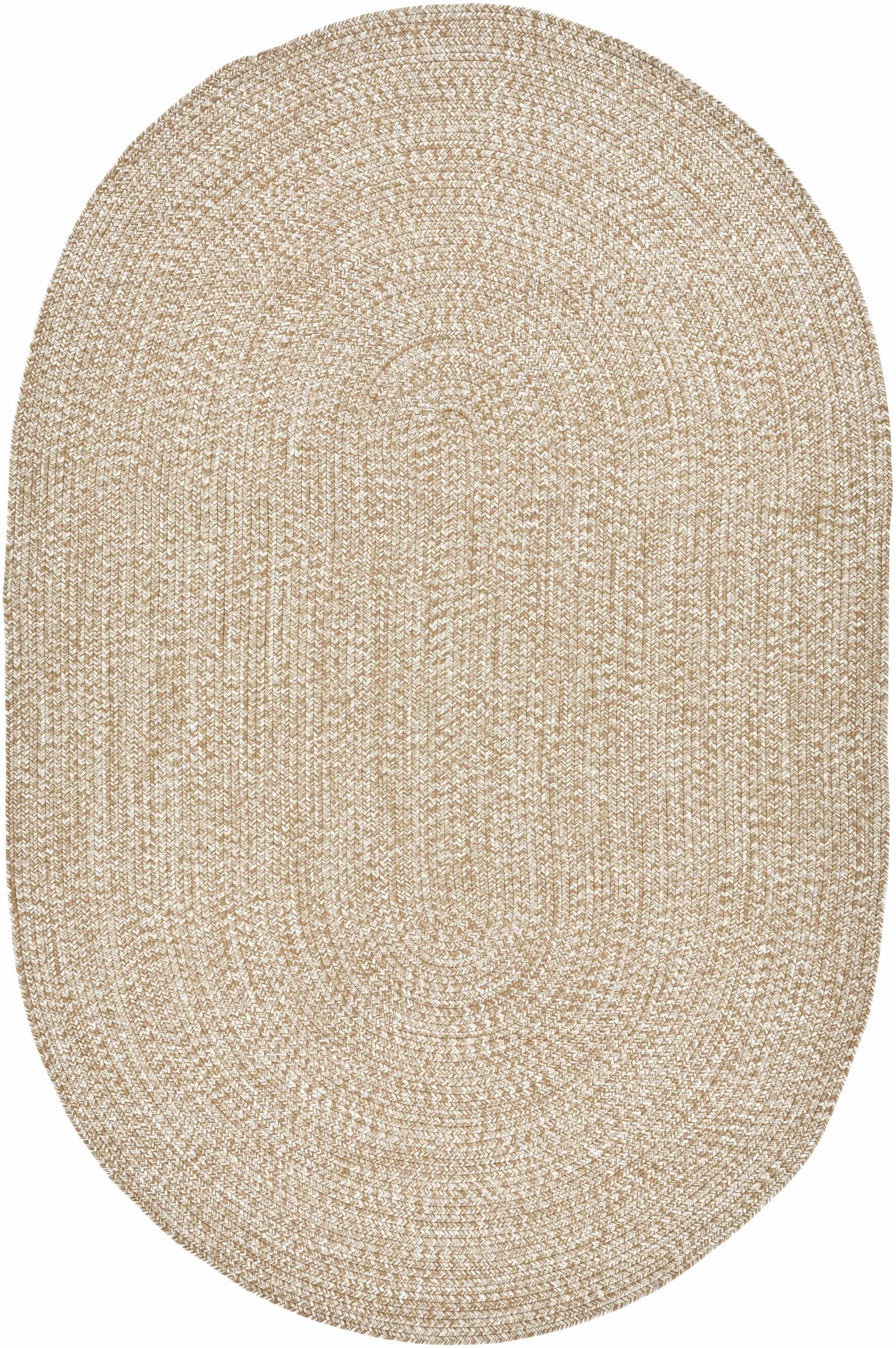 Cream Braided Faux Jute Outdoor Rug by Boutique Rugs