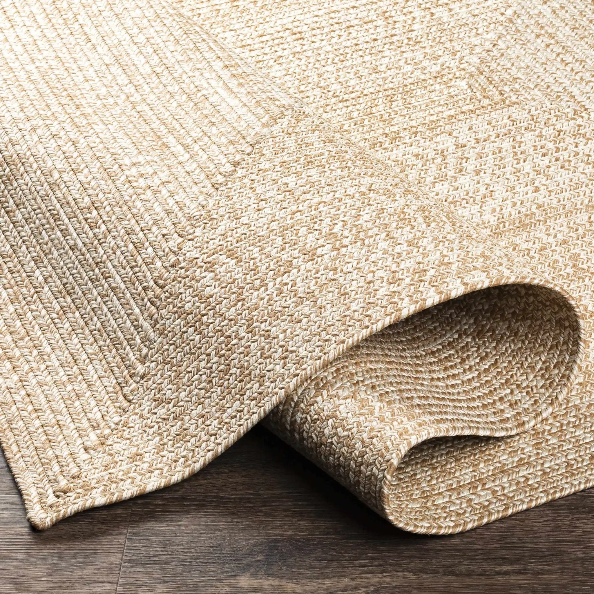 Cream Braided Faux Jute Outdoor Rug by Boutique Rugs