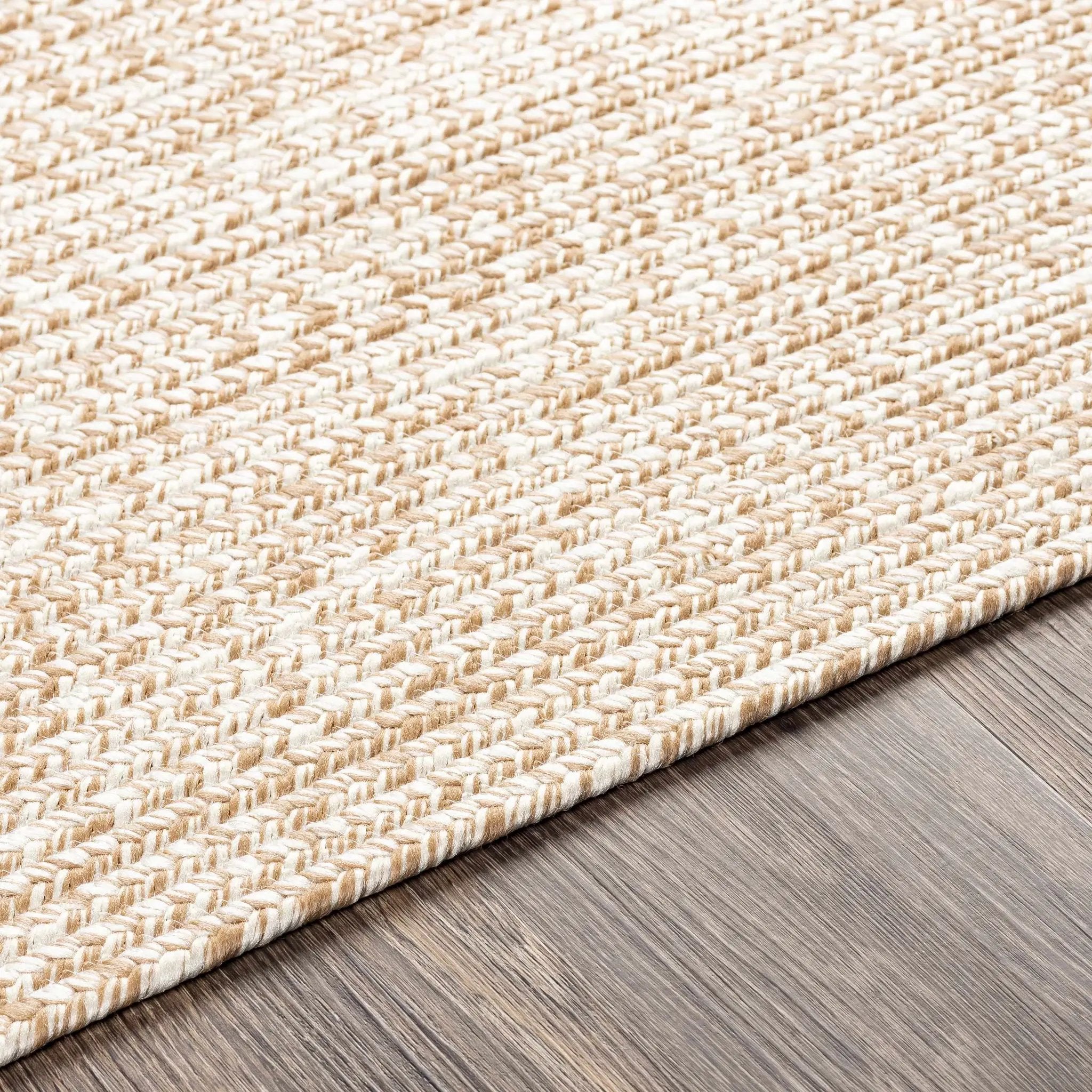 Cream Braided Faux Jute Outdoor Rug by Boutique Rugs