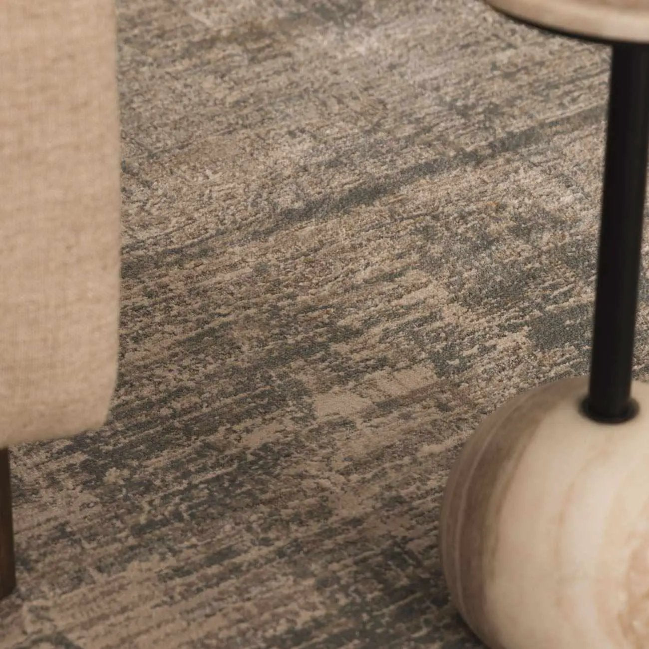 Fallin Gray Thick Luxe Abstract Striped Rug by Boutique Rugs