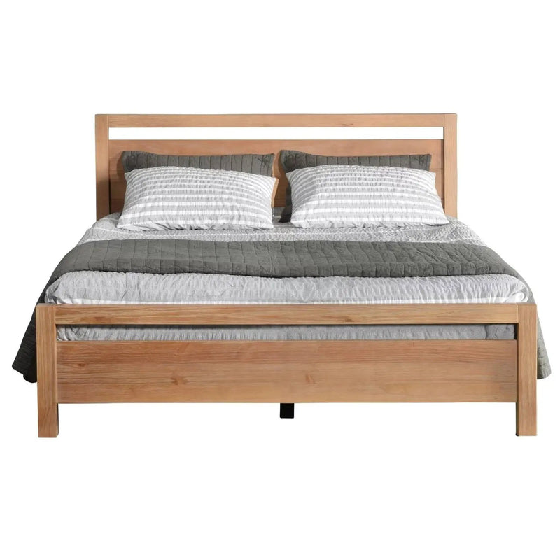 Full size Farmhouse Solid Wood Platform Bed Frame with Headboard Footboard by HomePacific