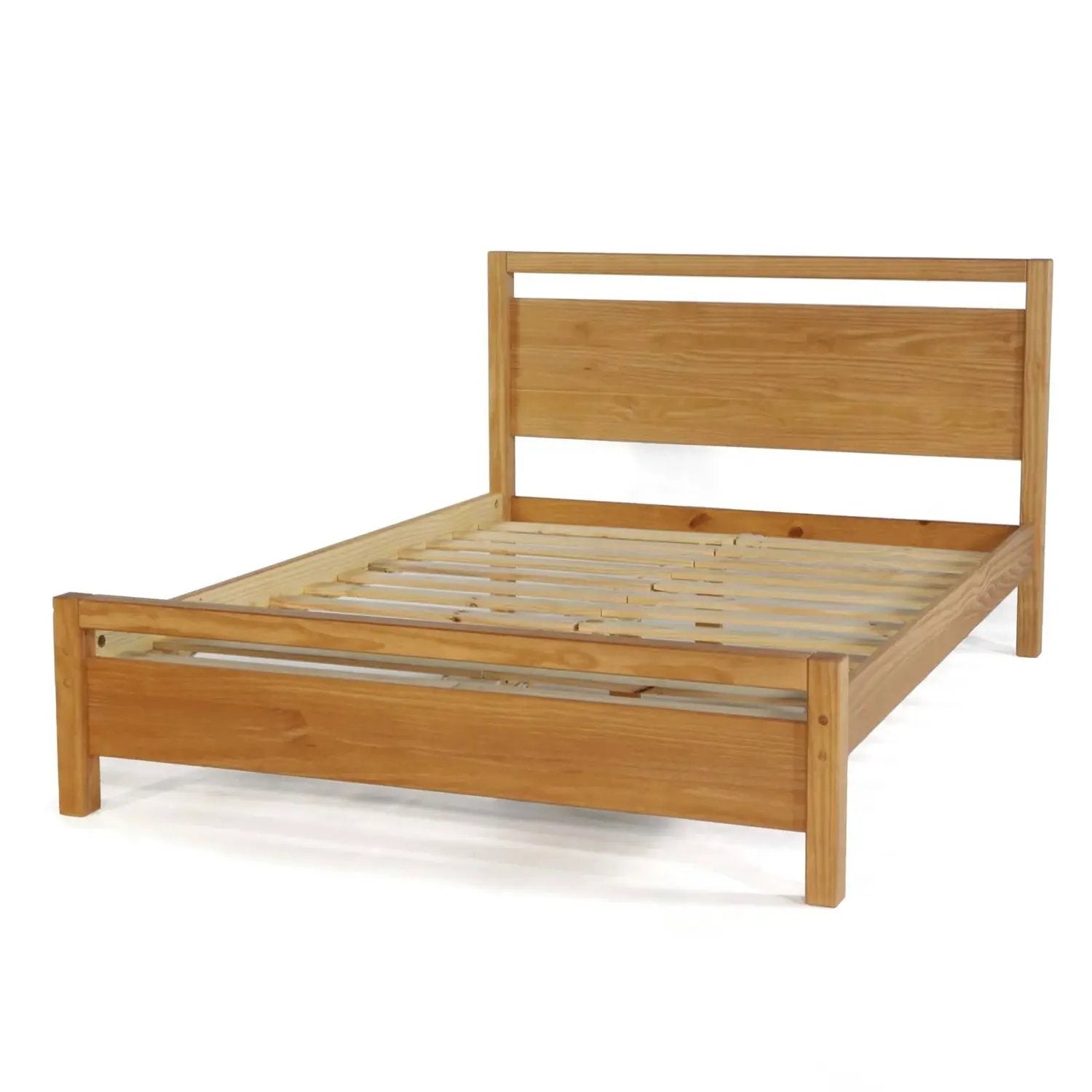 Full size Farmhouse Solid Wood Platform Bed Frame with Headboard Footboard by HomePacific