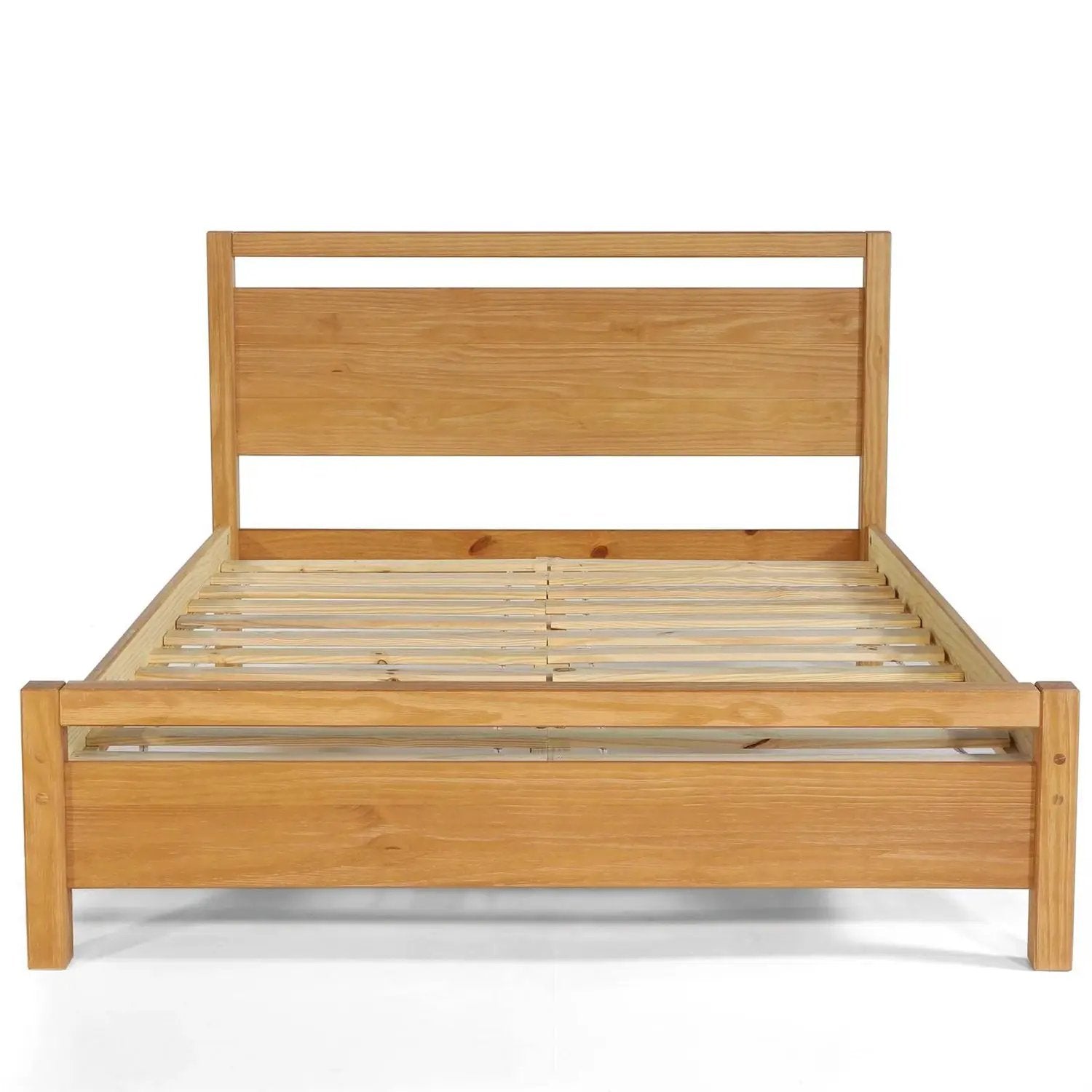 Full size Farmhouse Solid Wood Platform Bed Frame with Headboard Footboard by HomePacific