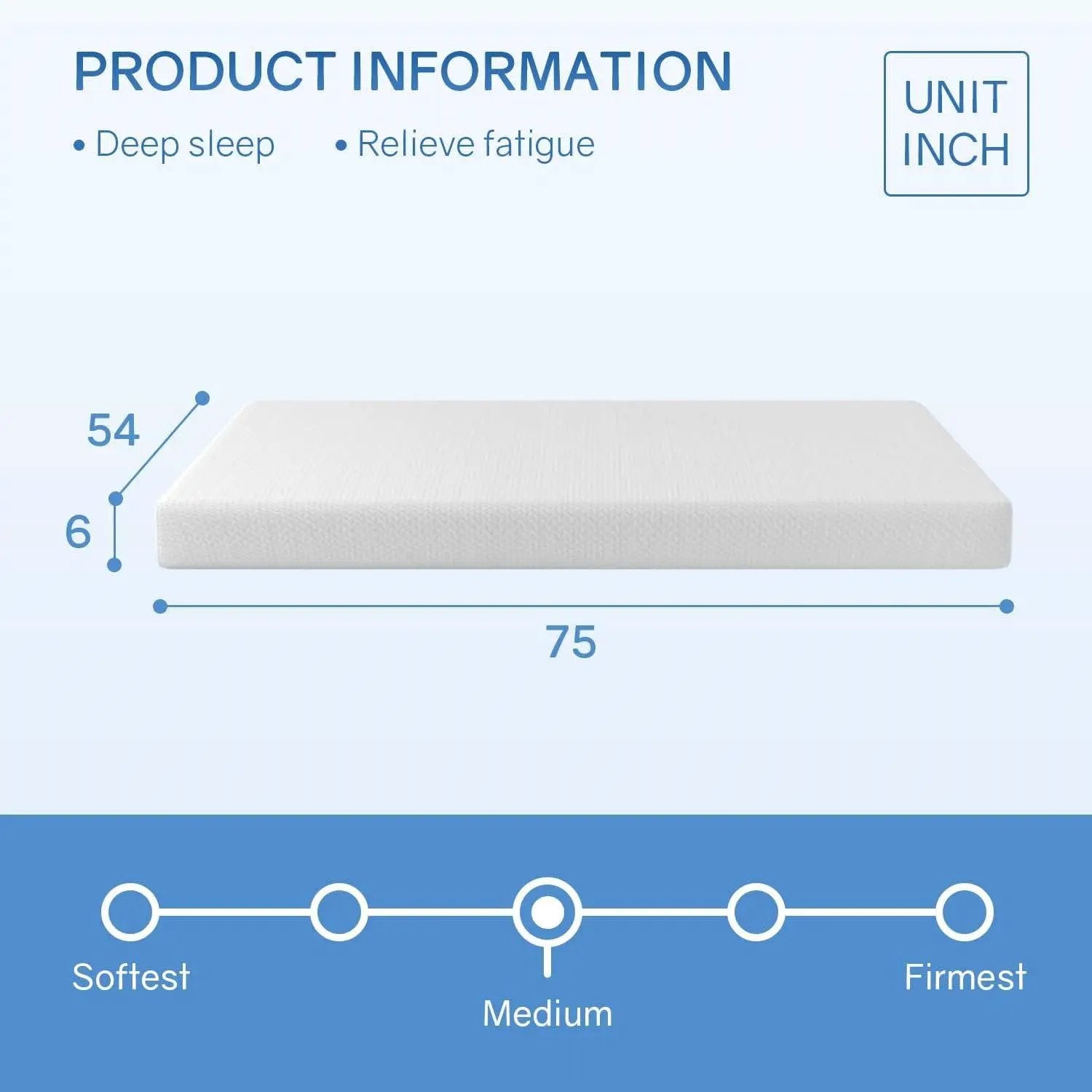Full size 6-inch Thick Medium Firm Cool Gel Memory Foam Mattress by HomePacific