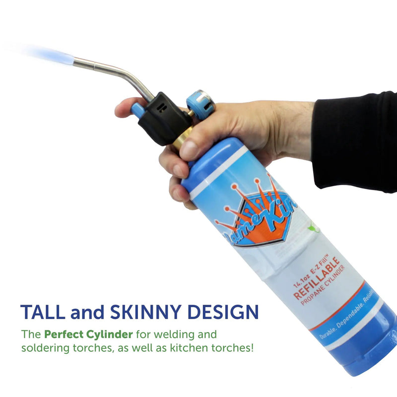Flame King 1lb Refillable Propane Tank Welding LP Cylinder 14.1 by Flame King Products