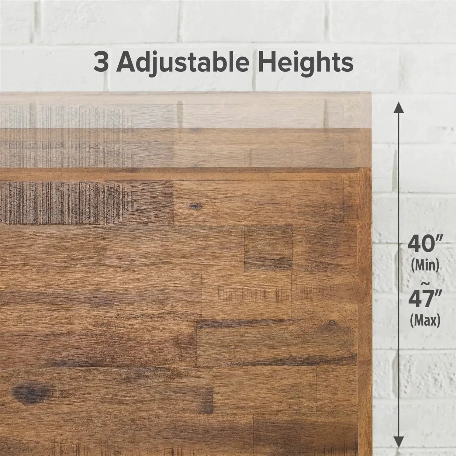 Full size Solid Wood Modern Platform Bed Frame with Adjustable Height Headboard by HomePacific