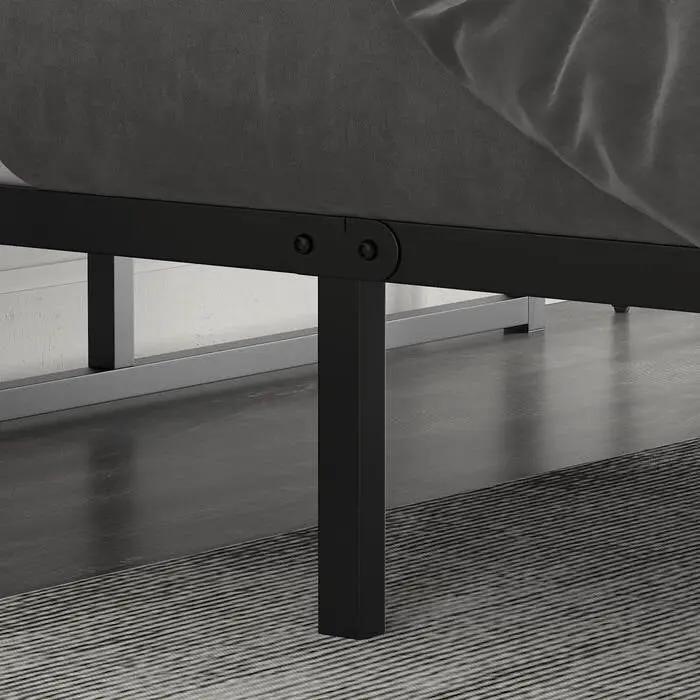 Full Size Black Metal Platform Bed Frame with Under-Bed Storage Space by HomePacific