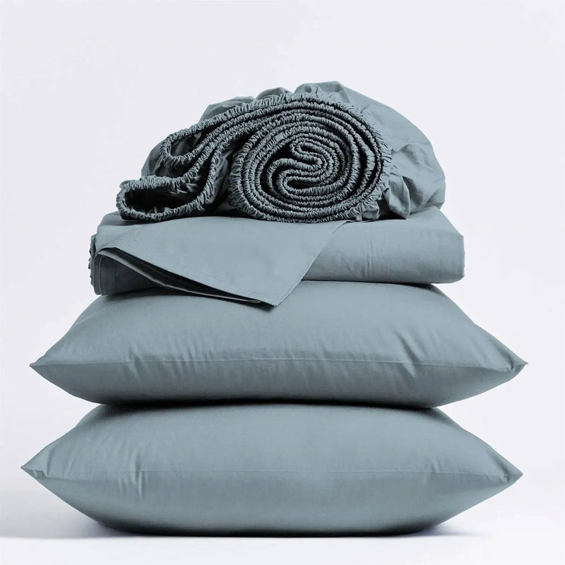 Full size Aqua Blue 100-Percent Certified Organic Cotton Sheet Set by HomePacific