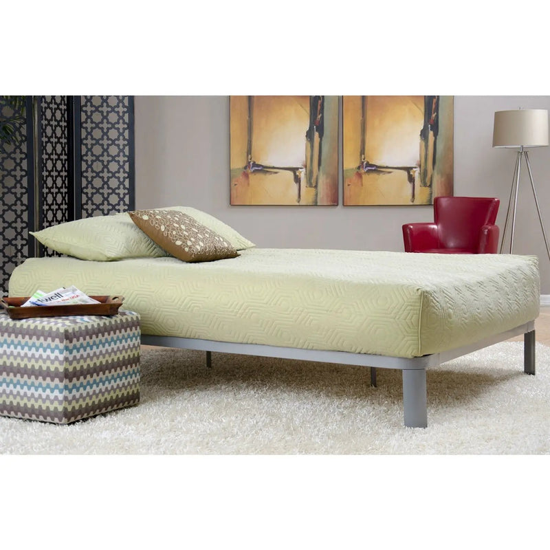 Full size Luna Metal Platform Bed Frame with Wooden Slats by HomePacific