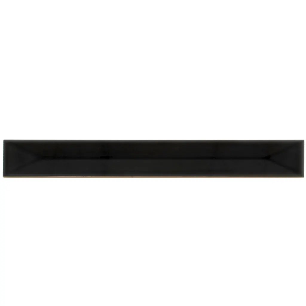 Jet Black 2x16 Glossy Ceramic Deco Subway Tile (50 pack,10.76 sq ft/case) by Apollo Tile
