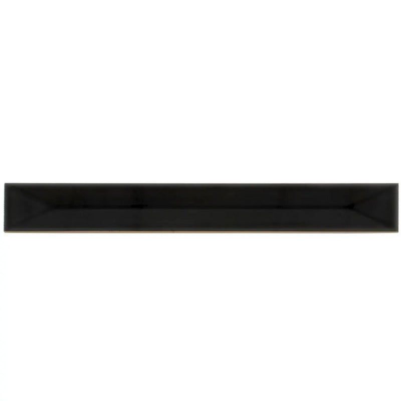 Jet Black 2x16 Glossy Ceramic Deco Subway Tile (50 pack,10.76 sq ft/case) by Apollo Tile
