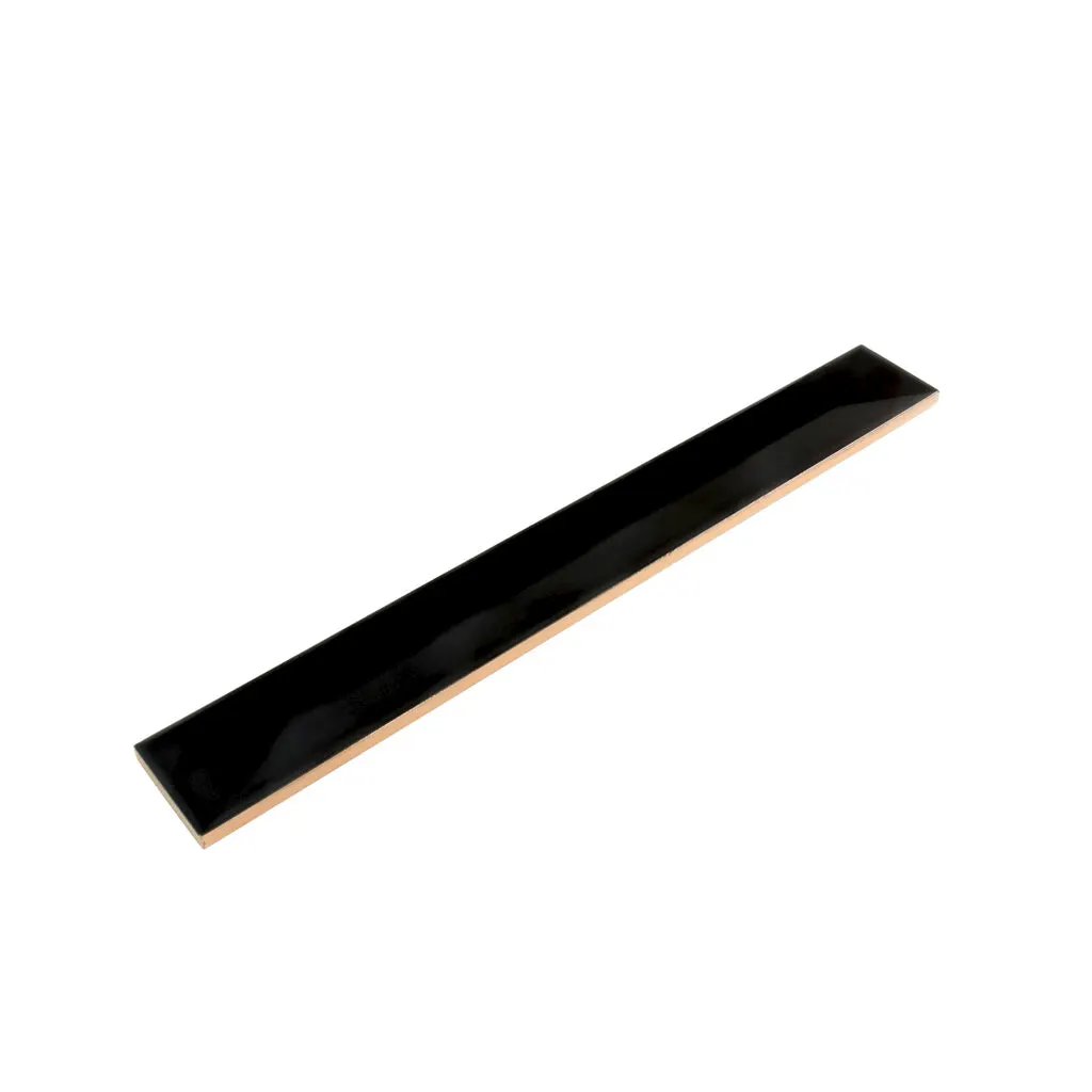Jet Black 2x16 Glossy Ceramic Deco Subway Tile (50 pack,10.76 sq ft/case) by Apollo Tile