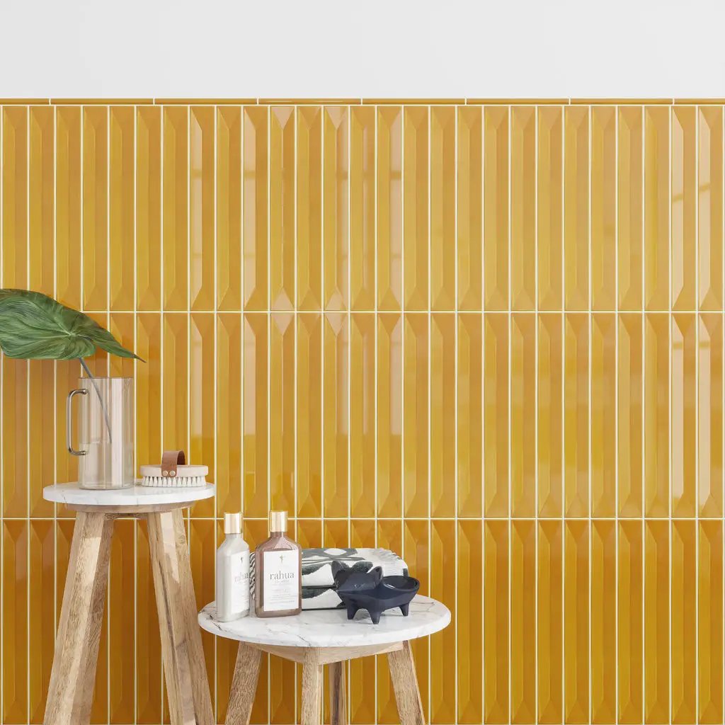 Honey 2x16 Glossy Ceramic Deco Subway Tile (50 pack,10.76 sq ft/case) by Apollo Tile