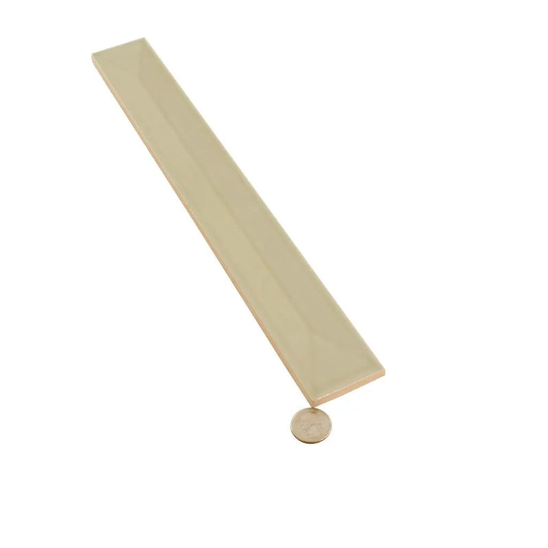 Soft Olive 2x16 Glossy Ceramic Deco Subway Tile (50 pack,10.76 sq ft/case) by Apollo Tile
